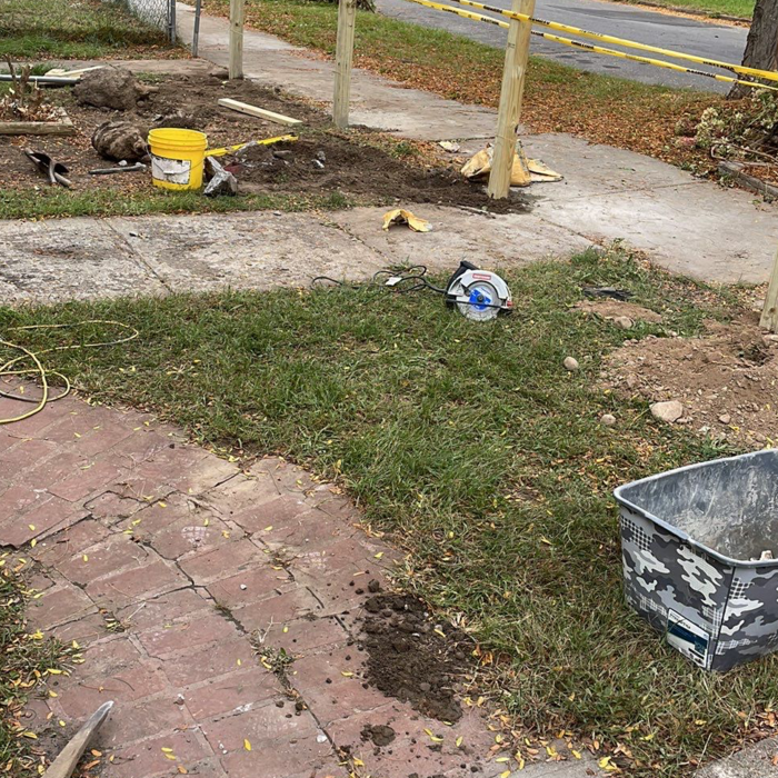 4 x 4 post are installed two days to allow the cement cure