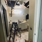 Beginning of job, entire home had been neglected for years, ceiling had caved in certain area due to leaks from water lines