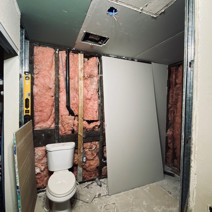 Drywall going in