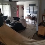 Setting up containment and drop cloths