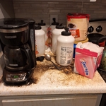 Kitchen countertop by stove