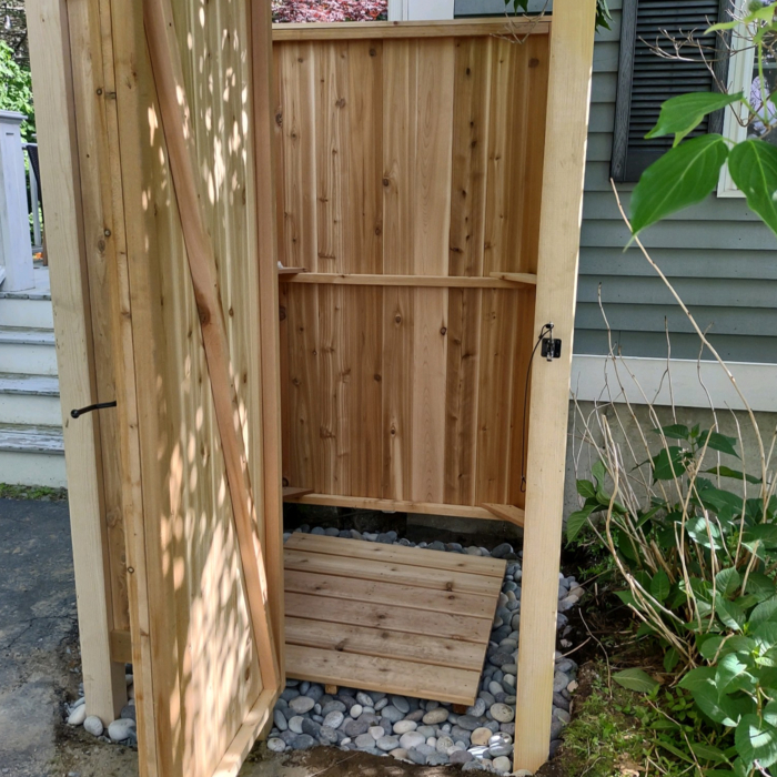 Outdoor Cedar Shower Assembly / Installation