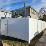 White Deco rail privacy fence.
