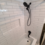Bathtub tile surround.