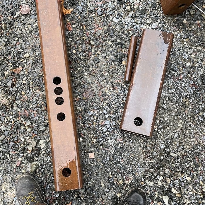 New jack system fabricated and prepped. Simple, adjustable sleeve and pin style jack.