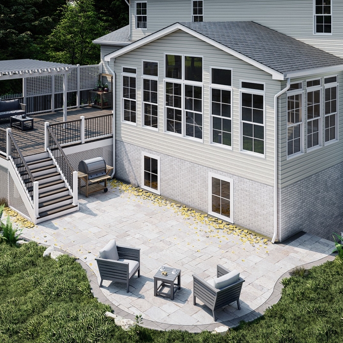 New rear sunroom and deck. Onley MD.