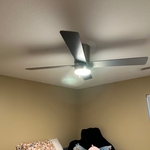 New ceiling fan in bed room.