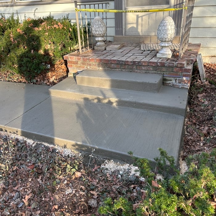 Brick private walk tear out and pour