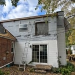 First picture is what the exterior of this home looked like the day we started. As you can see there is even a missing window.