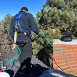 We do our best to be safe on your property and use fall protection whenever applicable. All of our employees are OSHA fall protection trained and have the appropriate gear to work safe. We take safety serious.