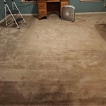 Living Room after moving furniture & partial carpet cleaning.