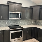 Glass tile backsplash