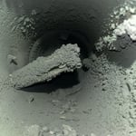 Dirty flue with debris and creosote buildup
