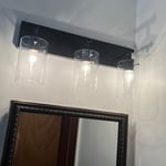 Bathroom light fixture and mirror installation
