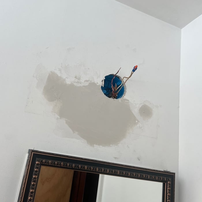 Bathroom light fixture and mirror installation