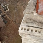 Before picture of top of chimney