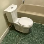 New toilet in new position