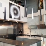 Kitchen install. Appliances, lighting, flooring, cabinets, countertops and paint.