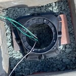 Wires coming into the light housing.