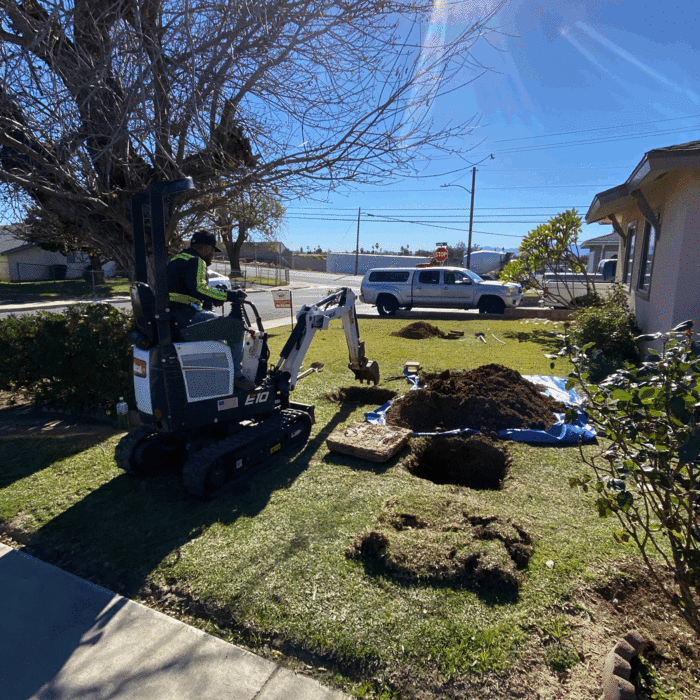Excavating septic tank, and cesspool.