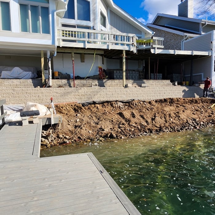 3 tier block retaining wall