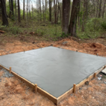 A small 15x15 slap formed, poured and finished