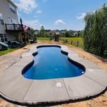 Fiberglass pool with 4ft concrete pool deck