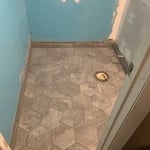 Tiled a bathroom floor