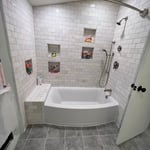 Total bathroom remodel from ceiling to floor