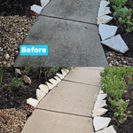 Cleaning a sidewalk!