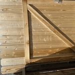 Picket gate installation.