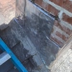 Grinder out joints to put new lead in.
