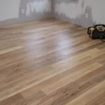 Vinyl floor planks installation.
