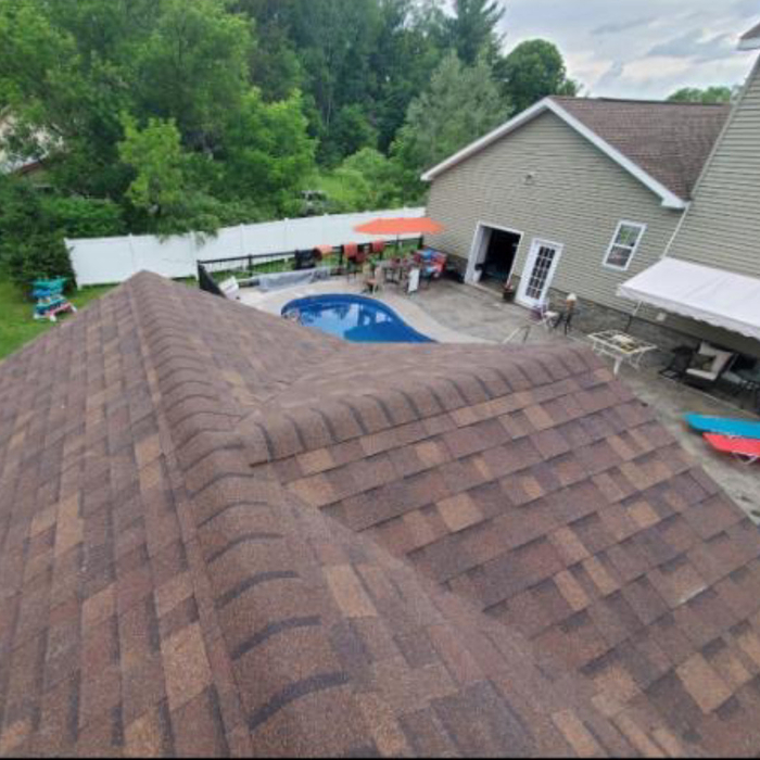 Roof of a pool house that we completed.