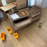 Handymen Project, installation of two matching bedside table and media cabinet door repair
