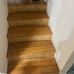 Remodeling stairs into spanish style stairs.