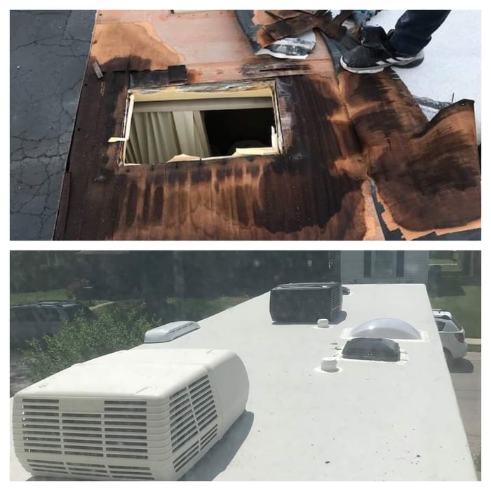 R.V. roof repair and replacement.
