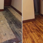 Room that was refinished. As you can see, the newly installed vinyl floor looks great.