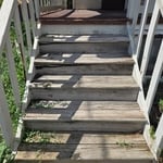 Deck stairs and railing