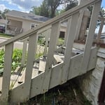 Deck stairs and railing