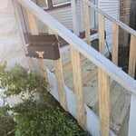 Deck stairs and railing