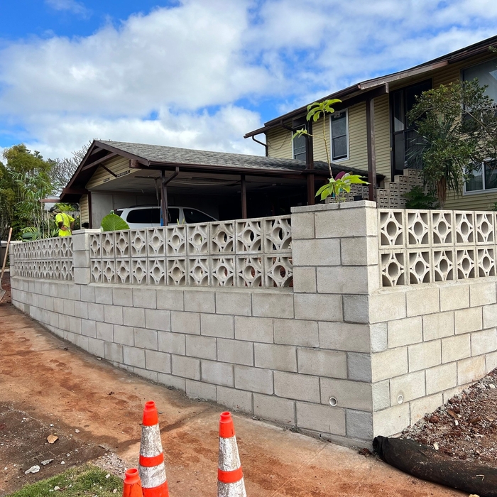 Wooden and brick fencing