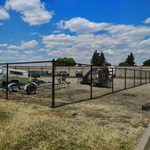 6ft bl fence, double gate
