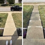 Patio and sidewalk