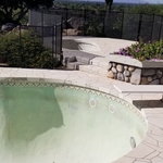 BEFORE > Old Plaster, Tile, Kool Deck & Diving Board.