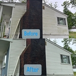 Soft wash vinyl siding
