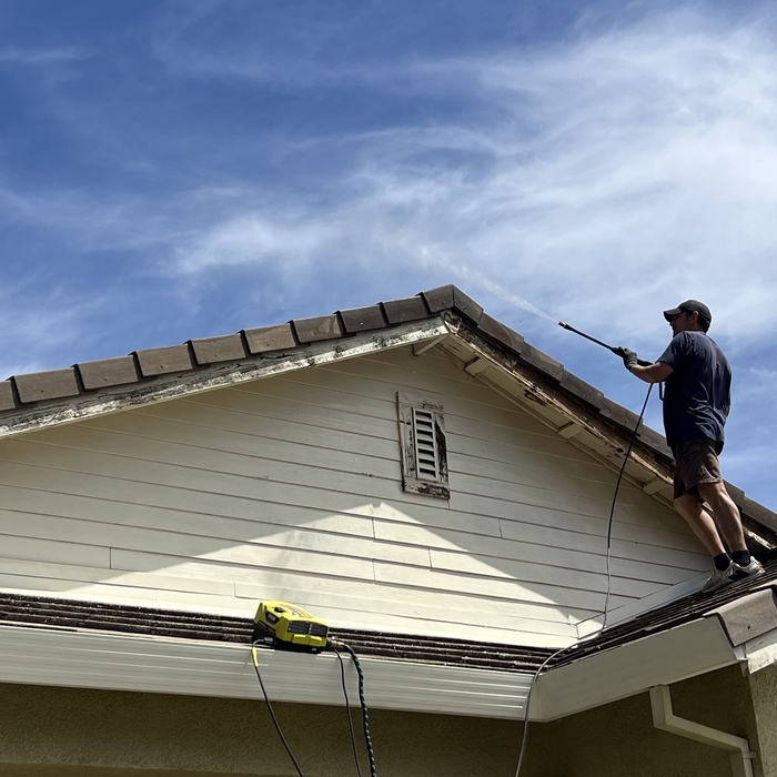 Pressure washing House