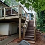 Top line deck; composite decking, cable railing