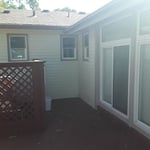 Pressure washed and stained deck.