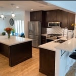 The modern classic kitchen showcase refacing cabinetry. Krispel Interiors excited to offer handcrafted cabinets. We will work with you to find the best cabinet configurations to fit your personality, style, organizational preferences and budget.